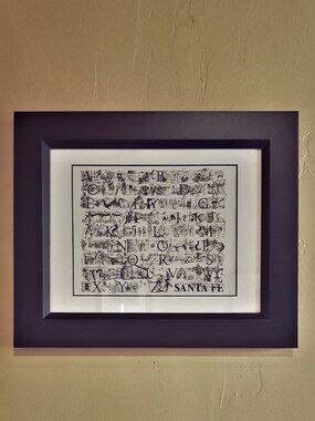 Small Santa Fe Alphabet, Hand Illustrated, Framed